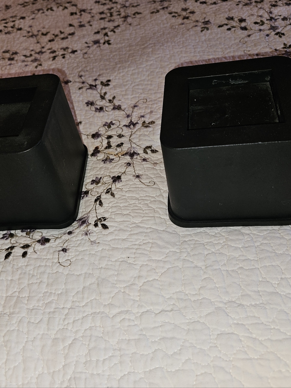 Pair of Black Square Rubber Furniture Cups